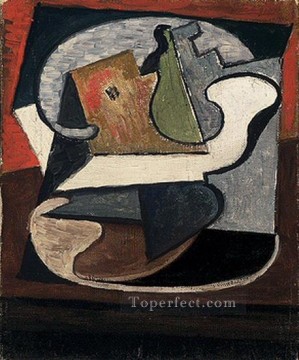 Compotier avec poire et pomme 1918 Cubism Oil Paintings